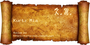 Kurtz Mia névjegykártya